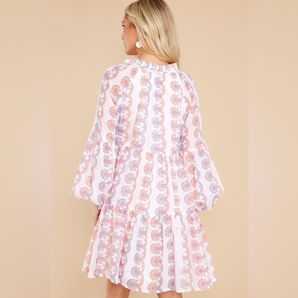 NWT Oliphant Balloon Sleeve Short Dress in Red Holland Print, XS - Picture 3 of 10